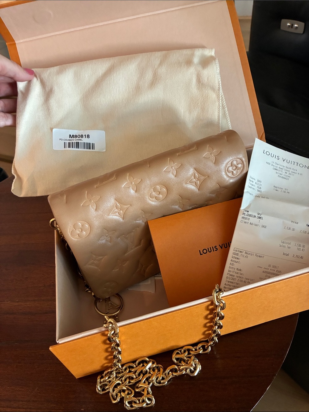 Louis Vuitton Tan Monogram Leather Chain Shoulder Bag